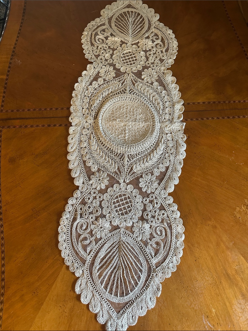 Ivory Lace Table Runner - Home Dining